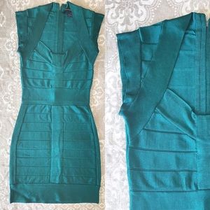 French Connection Green Bandage Dress